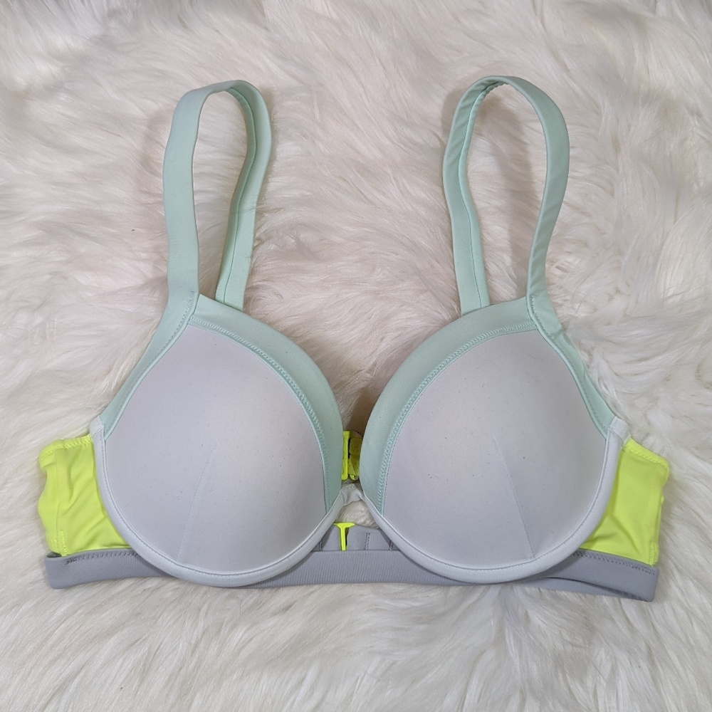 VS Victoria's Secret Color Block Double Strap Bikini Top // Size 34B